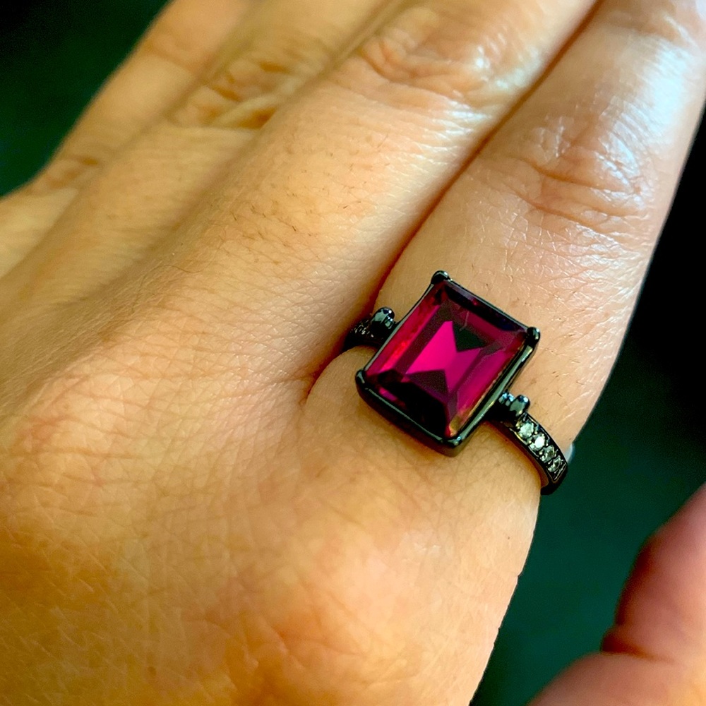 Pink & Black Square Ring